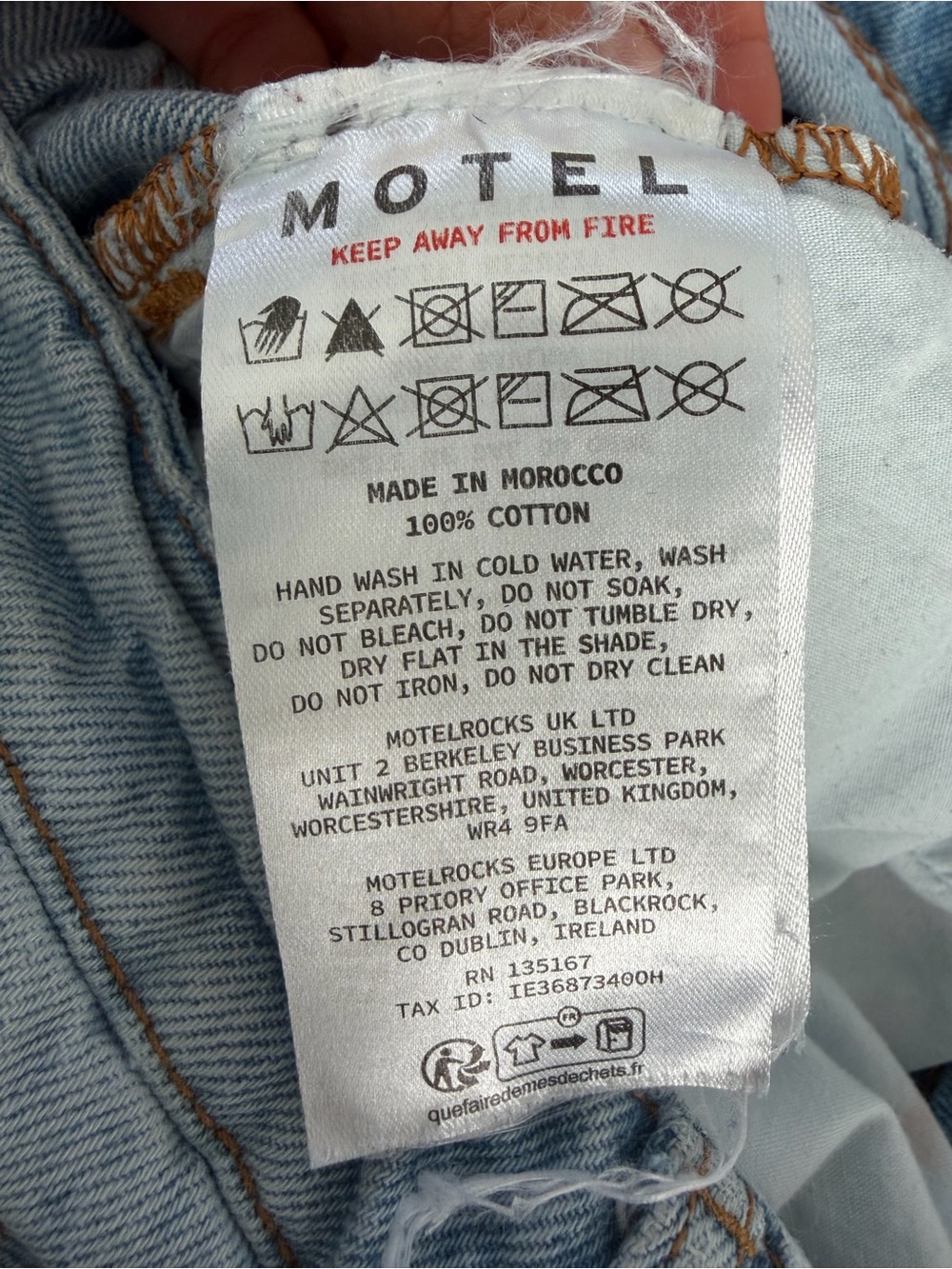 Motel Rocks Light Blue Wide-Leg Jeans - Picture 4 of 5